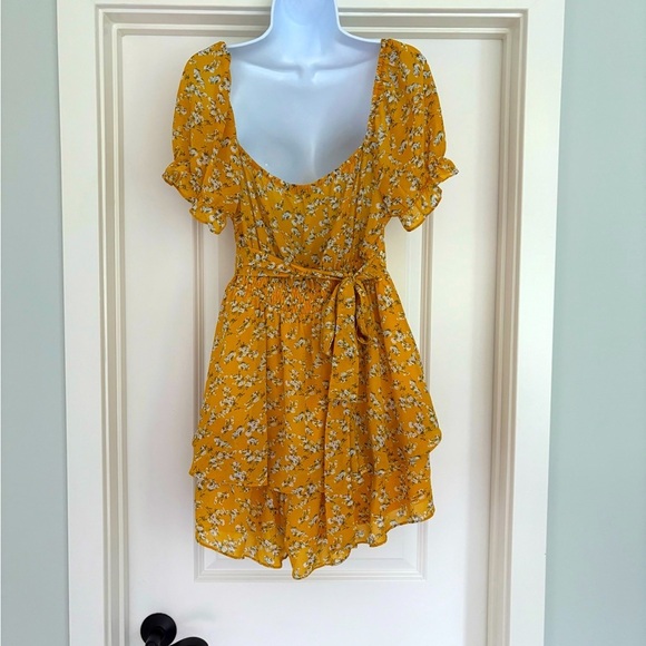 Papaya Floral Milkmaid Coquette Tiered Dress/Romper Size Large - Picture 4 of 6